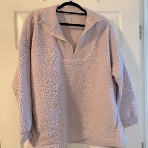 NWOT AERIE LILAC SHERPA PULLOVER SIZE L